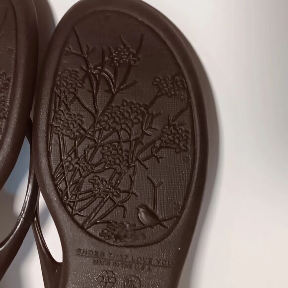 OKAb Wedge Flip Flops Okabashi Women's Sz 10 Thong Sandals Flowers Vegan Peasant - Picture 7 of 16